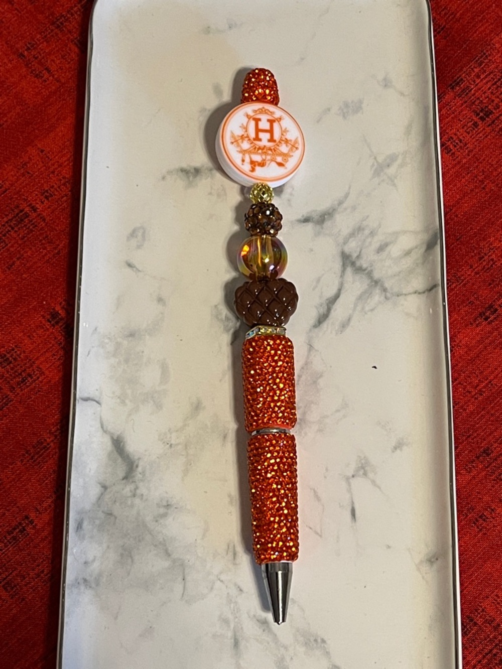 Extended rod Bling pen w/ designer inspired silicone focal